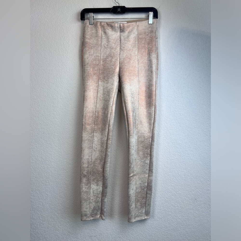 Anthropologie Suede Metallic Leggings Size 27